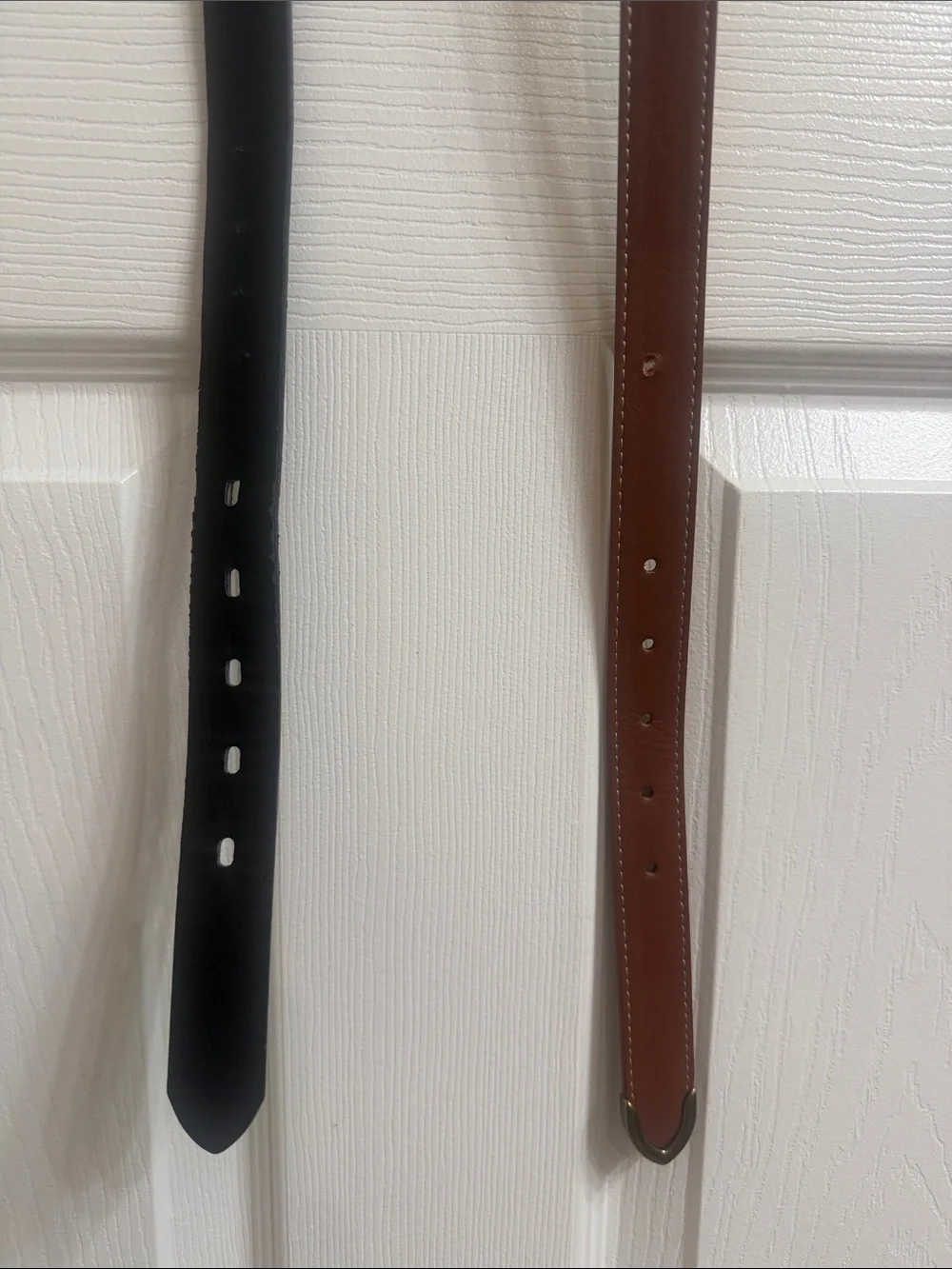 Skinny Leather Waist Belts - Black & Brown